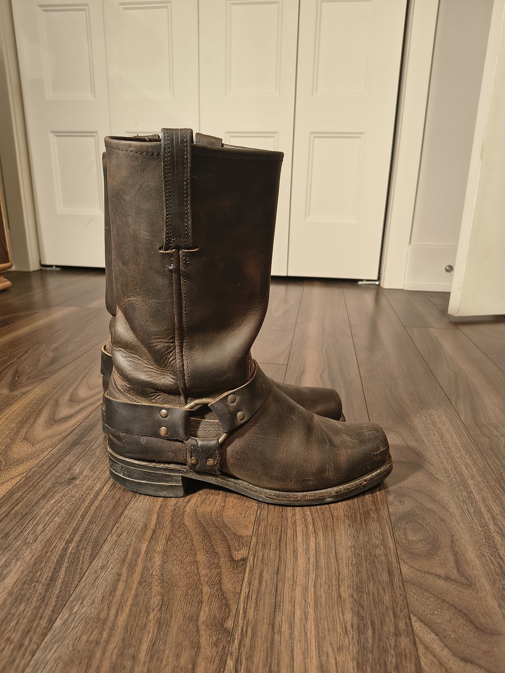 Vintage Frye Made in USA Brown Leather Harness Motorcycle Boots Men’s 10M